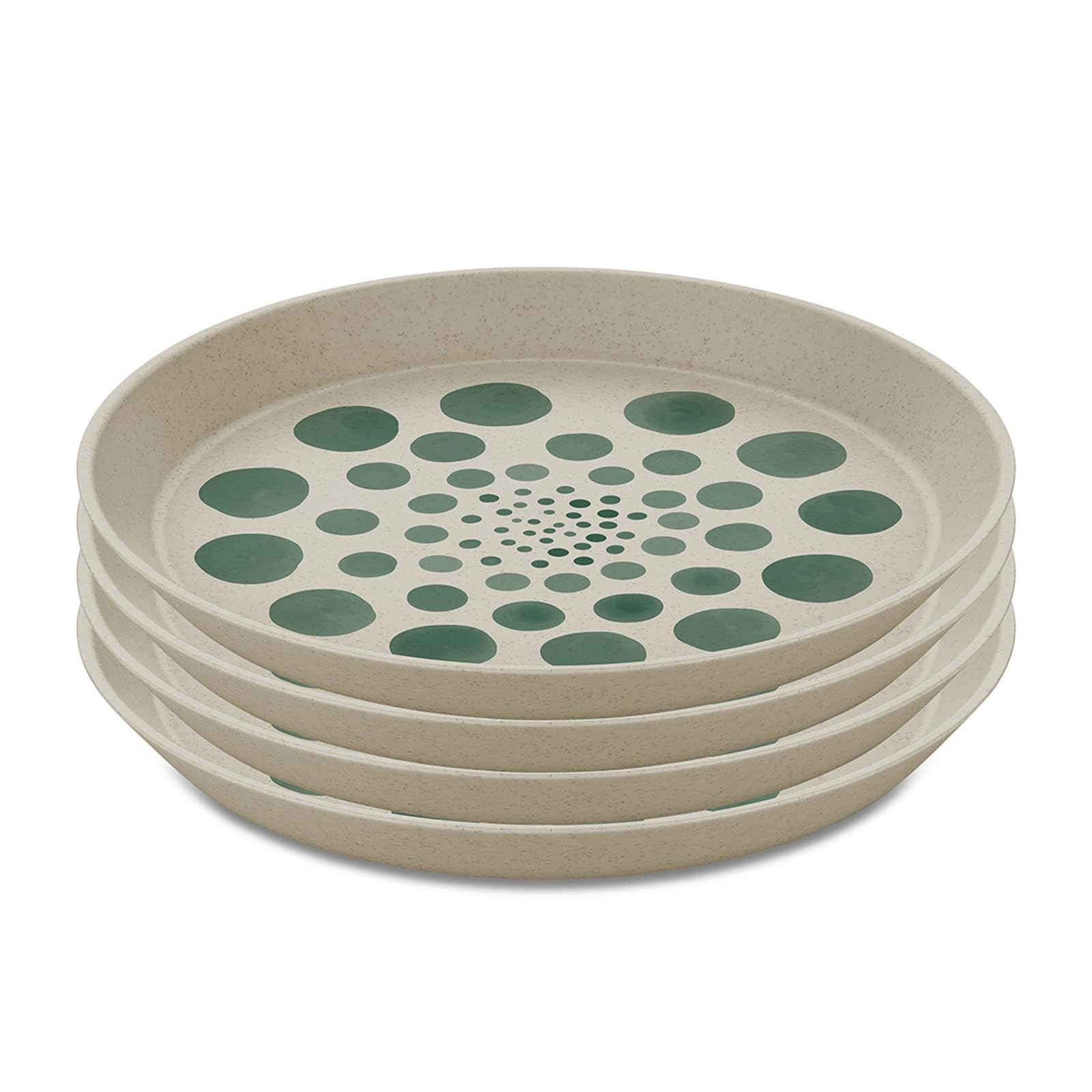 KoziolPlate Set Connect Plate Monstera Dots 4 pcs, plastic, 20.5 cm