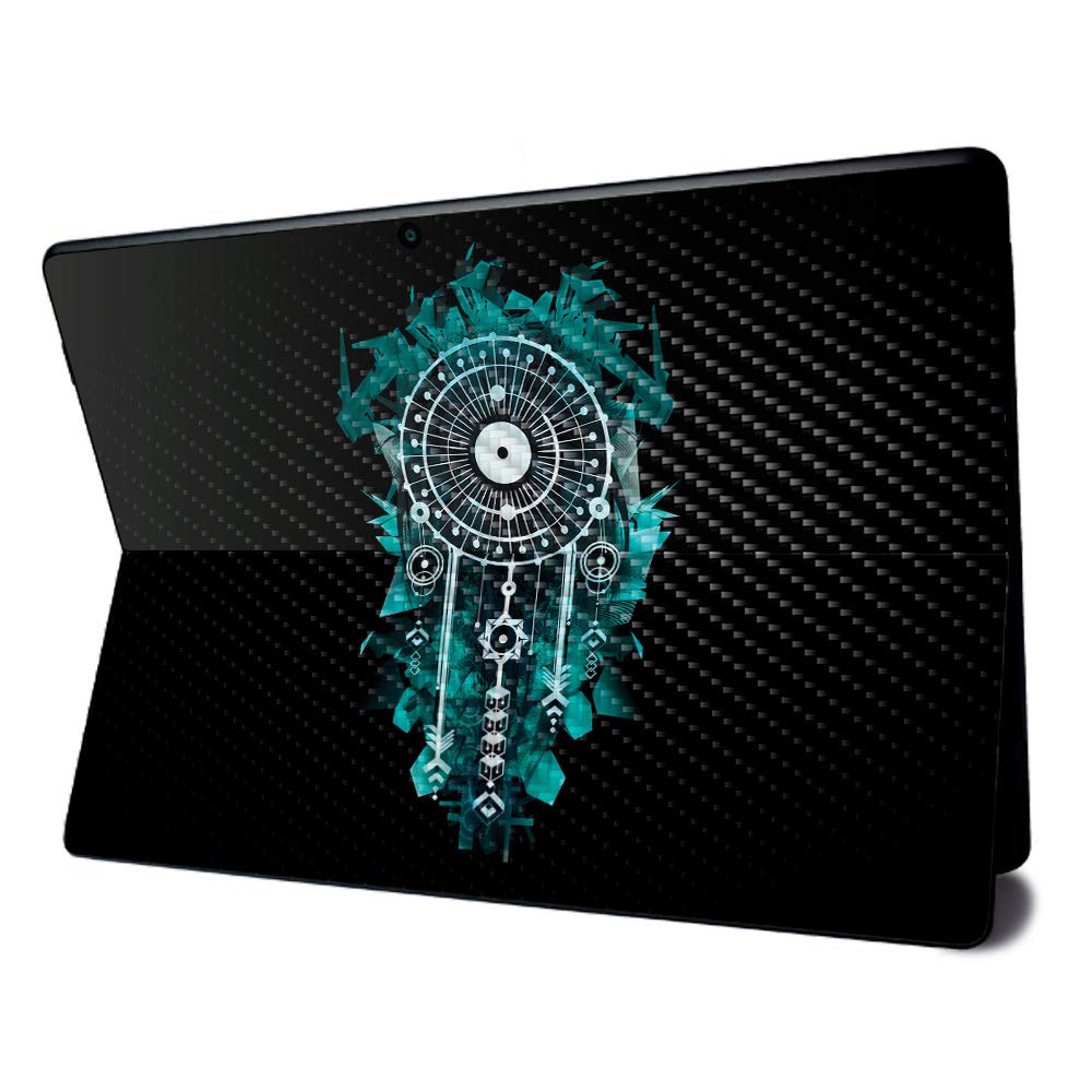 MightySkins Carbon Fiber Skin for Microsoft Surface Pro X - Geo Dream Catcher | Textured Carbon Fiber Finish | Easy to Apply, Remove, and Change Styles | Made in The USA