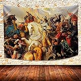 UHOMETAP Medieval French Art Saint Joan of Arc Tapestry - European War Classic Art Mural - Antique Vintage Collection Home Decor - 80x60 Inches GTWYUH497