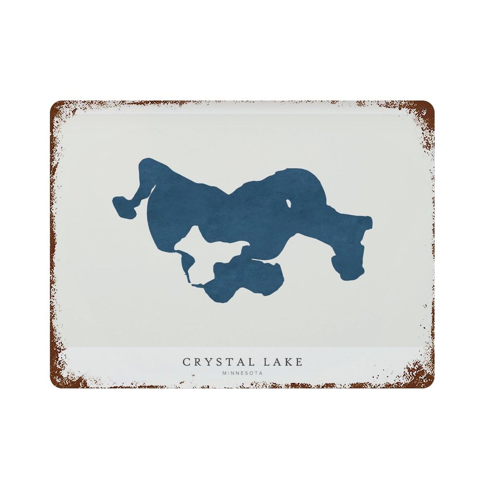 xiaoxiaoshen Crystal Lake Map Minnesota (2) Wall Decor Art Metal Tin Poster Modern Home Decor Art Home Bar Shop Decorations Vintage Sign 30x40cm