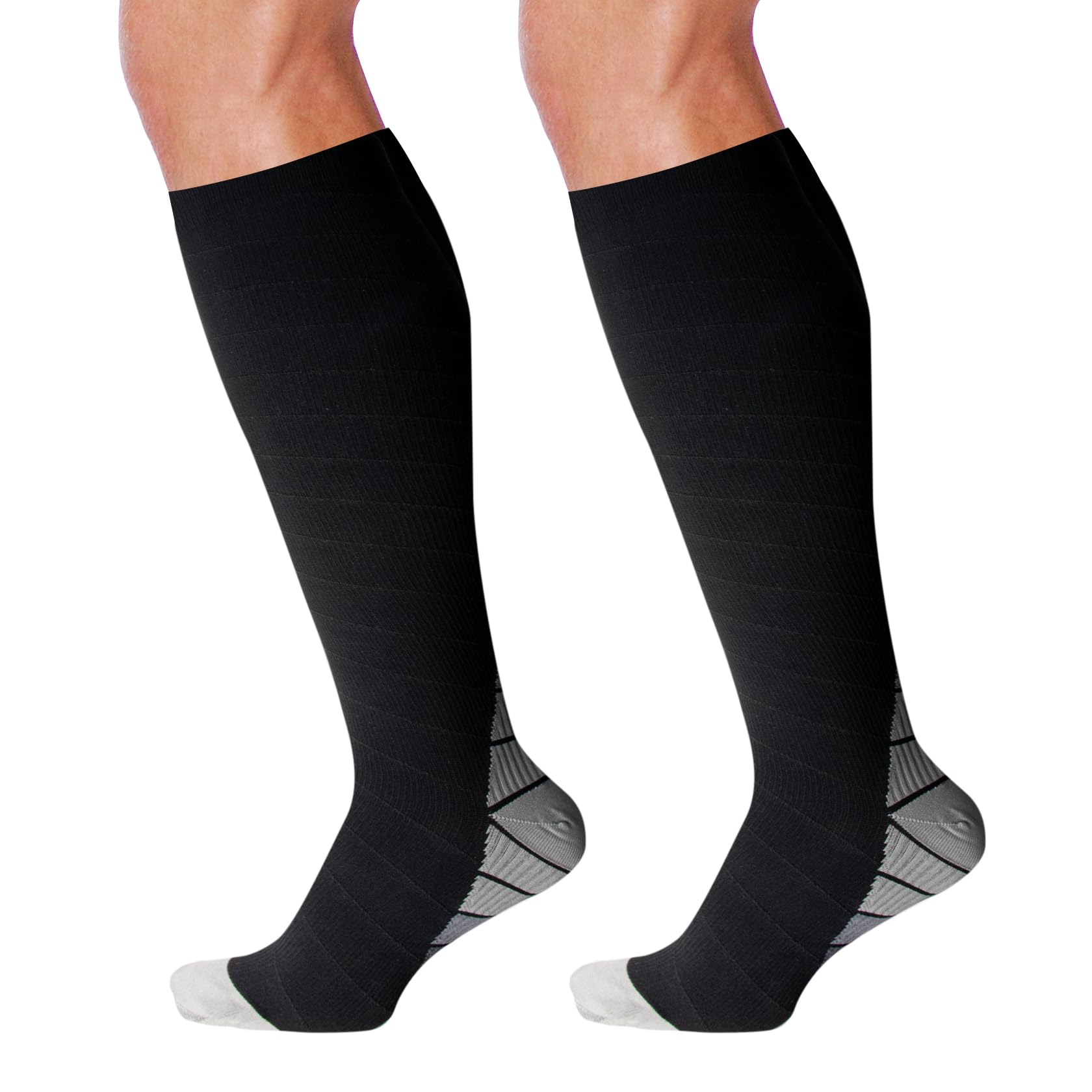 MEGAVOW 1 Paar Sport Kompressionsstrümpfe Herren Damen, Stützstrümpfe Thrombosestrümpfe Kompressionssocken Laufsocken für Sport Laufen Flug Reisen