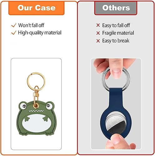Miniatura 303 de Funda de cuero compatible con Apple AirTag, rastreador de llavero GPS Airtag con llavero, cubierta protectora antiarañazos para AirTag