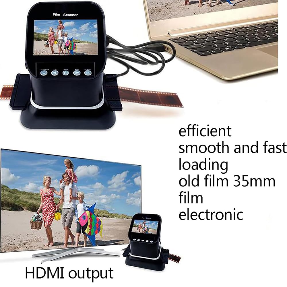 Scanner Portatili per pellicole, Scanner per Negativi e Diapositive, Scanner per pellicole ad Alta risoluzione 120, convertitore per pellicole da 4,3 Pollici