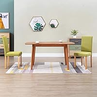 Vista 25 de Dining Chair Set of 6 Black Fabric Upholstered with Solid Rubber Wood Frame Modern Ergonomic Design for Dining Room Kitchen and Living Room