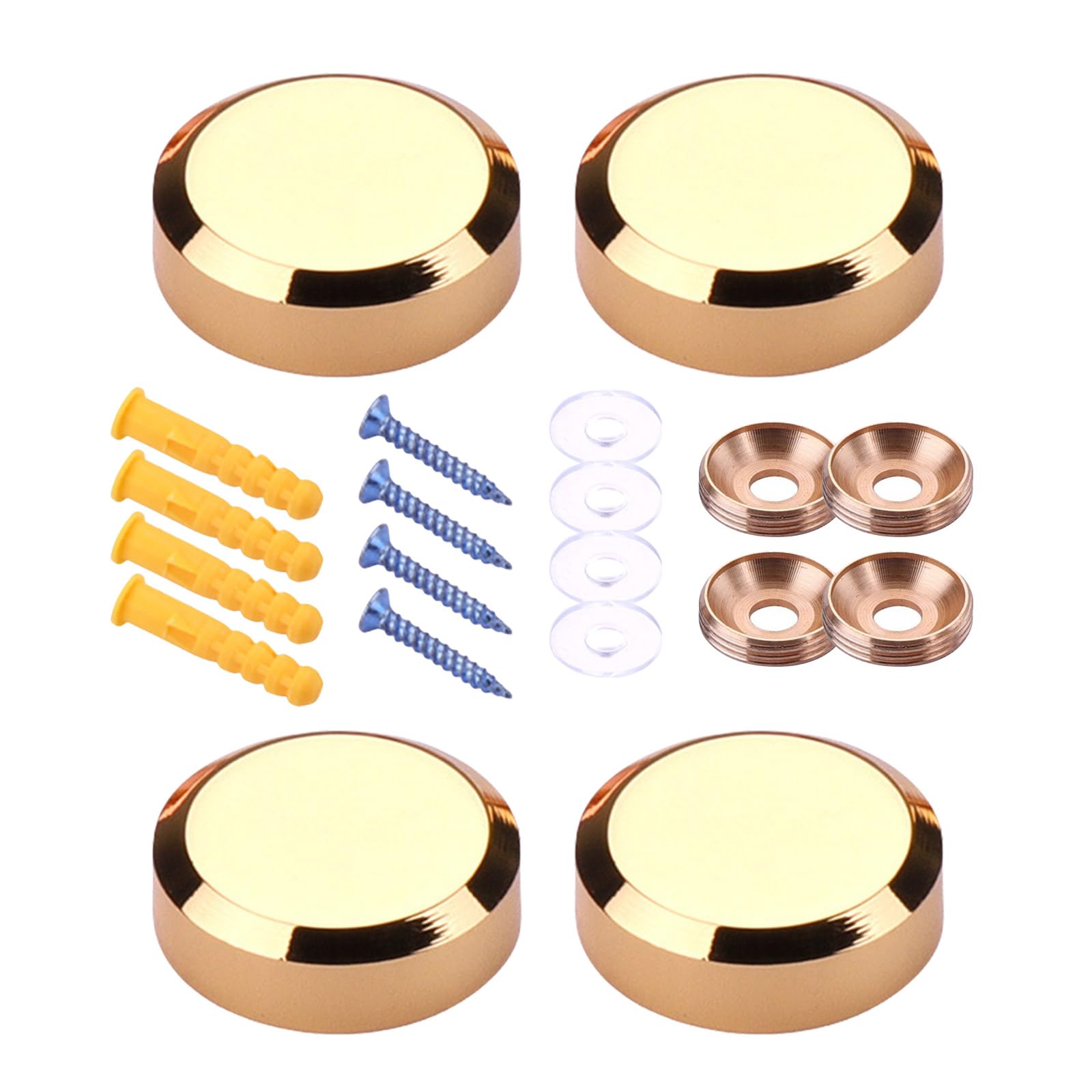 Fentency Multicolor Of 4 Gold Tone Brass Glass Fasteners Practical Designs For Secure Mounting In Residential And Business Space Glass Mounting Hardware