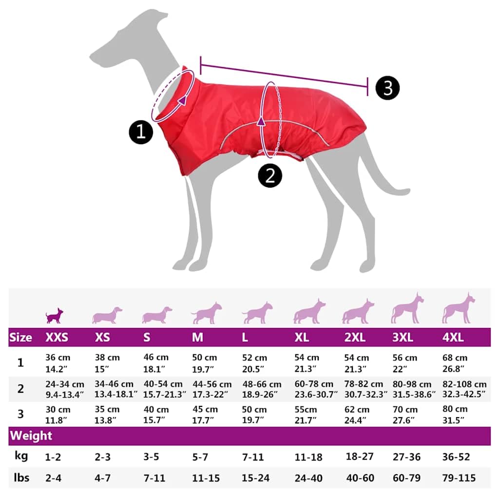 Impermeabile per cani in poliestere con strisce riflettenti, impermeabile, antivento, comodo, taglia XXS per cuccioli, rosso, protezione in caso di pioggia, passeggiate autunnali e invernali