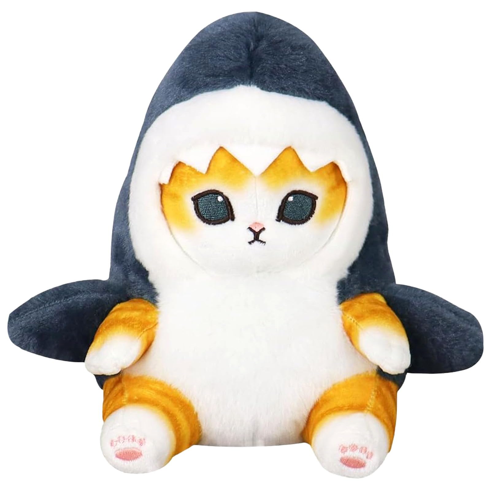 Gato Juguetes de Peluche,22 cm Gato Tiburón Muñeca Felpa,Animales de Peluche de Tiburón,Shark Cat Muñeco de Peluche para Niños Niñas y Fanáticos (Amarillo)