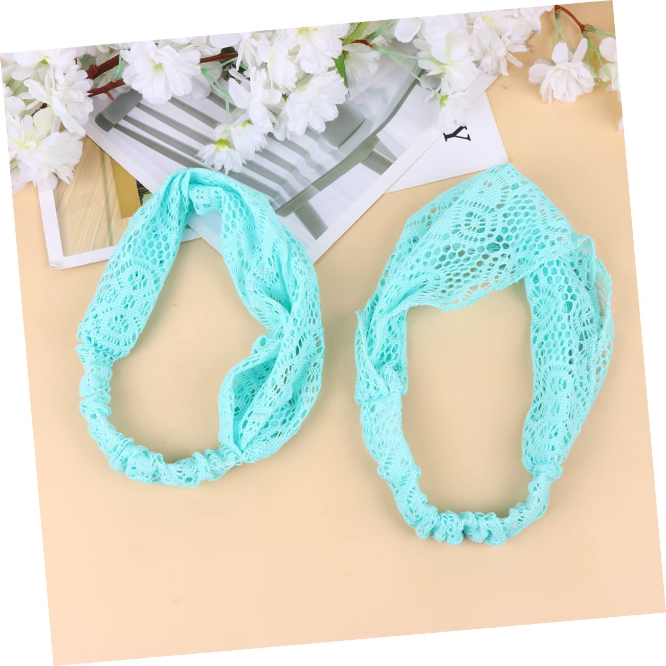 Didiseaon 4pezzi Fascia Per Pizzo Floreale Stretch Di Elegante Accessorio Per Donne e Ragazze Perfetta Per Occasioni Speciali e Uso Quotidiano Blu