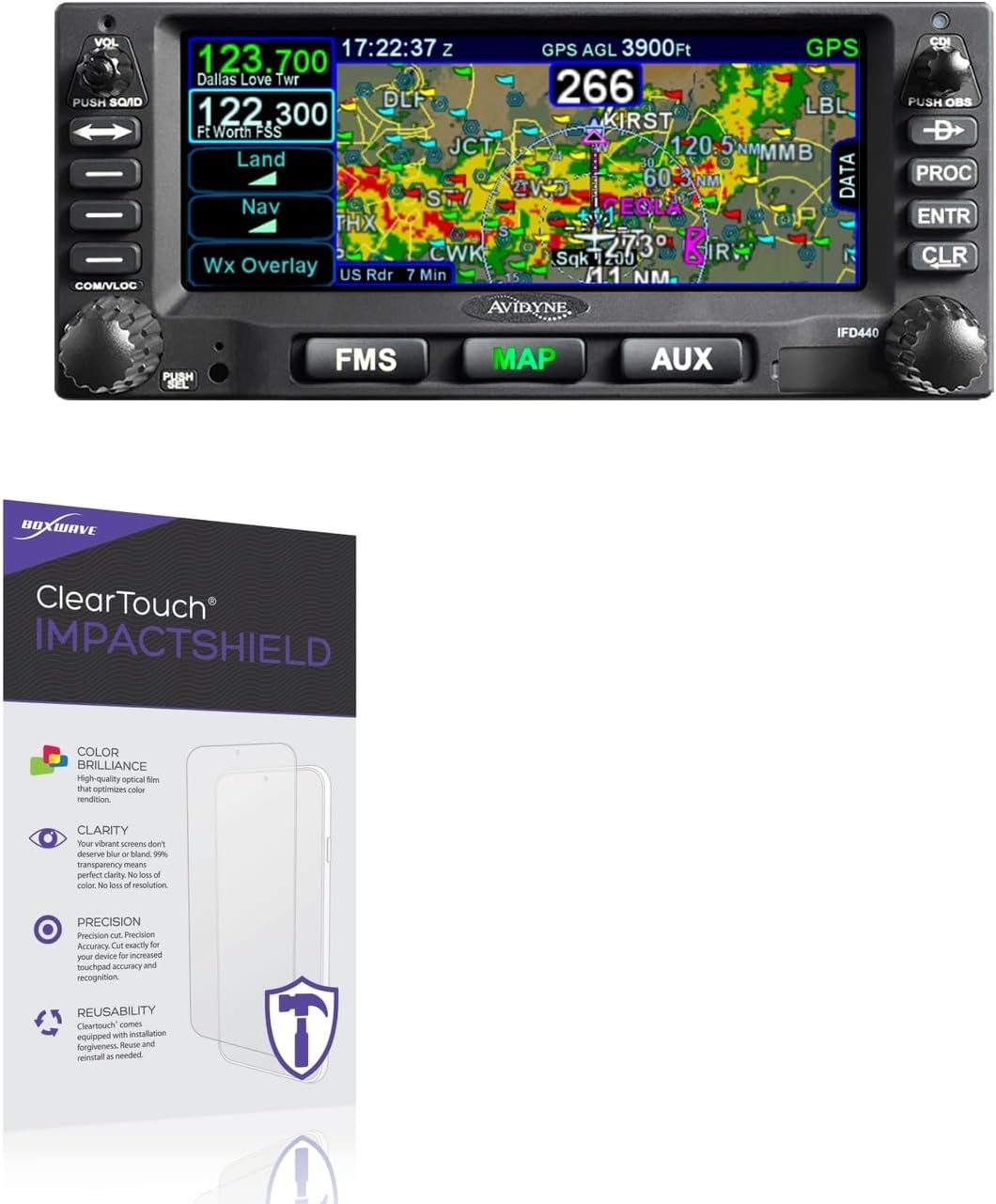 BoxWave Screen Protector Compatible with Avidyne IFD440 - ClearTouch ImpactShield (2-Pack), Impenetrable Screen Protector Flexible Film