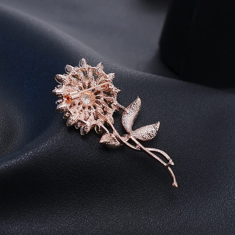 Amazon.com: RUIYOR Brooch Crystal Sunflower Brooch Rose Gold Color Women  Brooches Pins for Coat Suit Dress Accessories brooches : Clothing, Shoes &  Jewelry