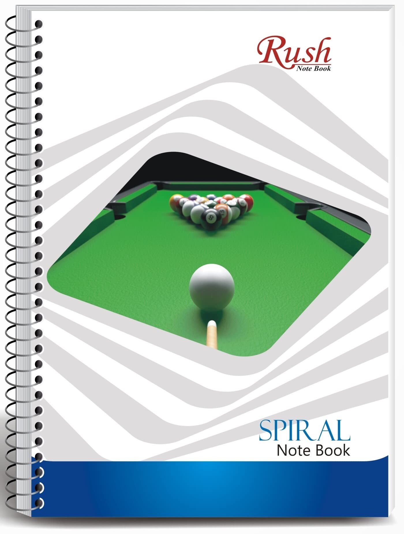 Rush - Quaderno a spirale a righe, 200 pagine, formato A4, confezione da 4, a righe
