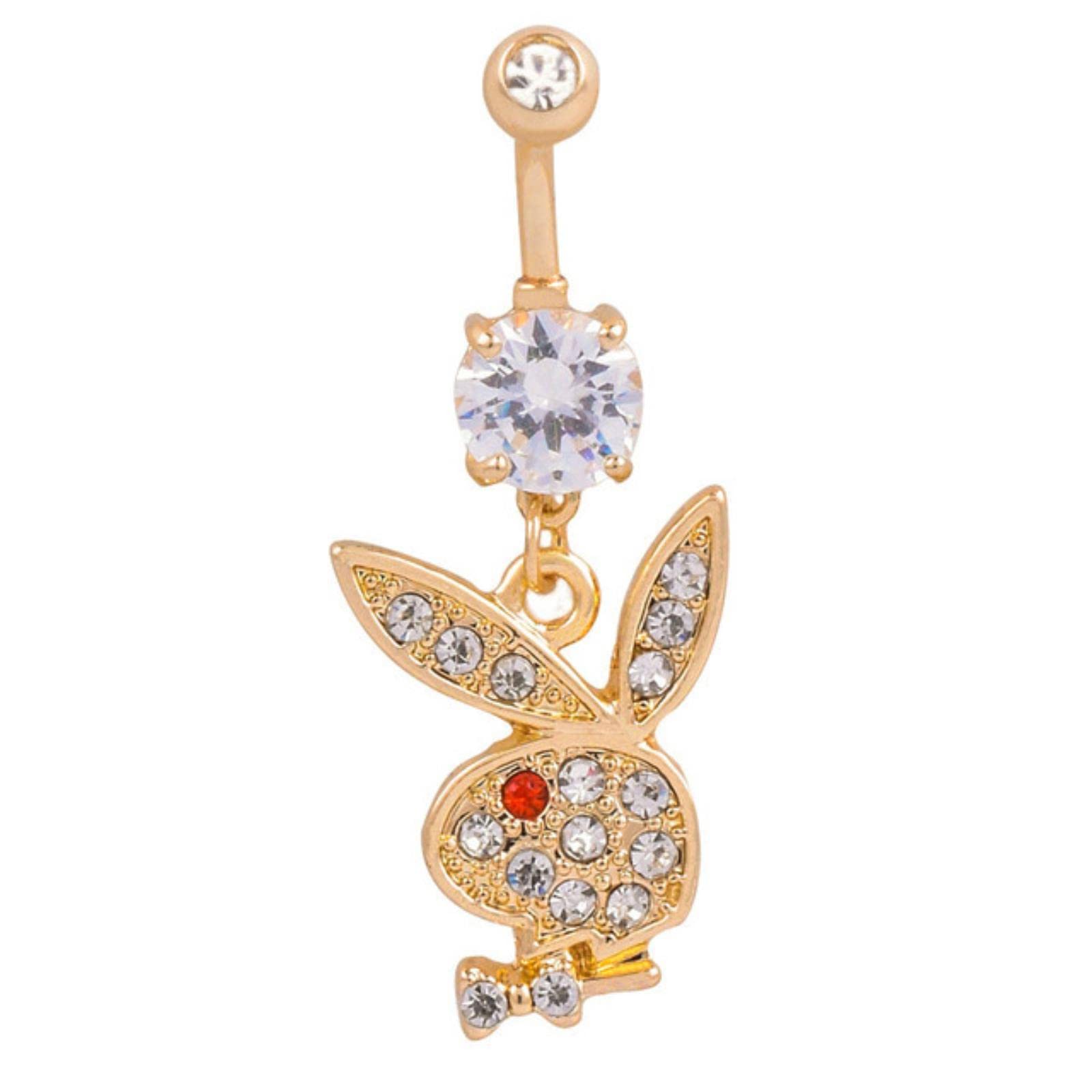 XYBH XYBH Lindo Conejo Ombligo Campana botón Anillos 316L Acero quirúrgico Ombligo Piercing Sexy Mujer Cuerpo joyería Accesorios