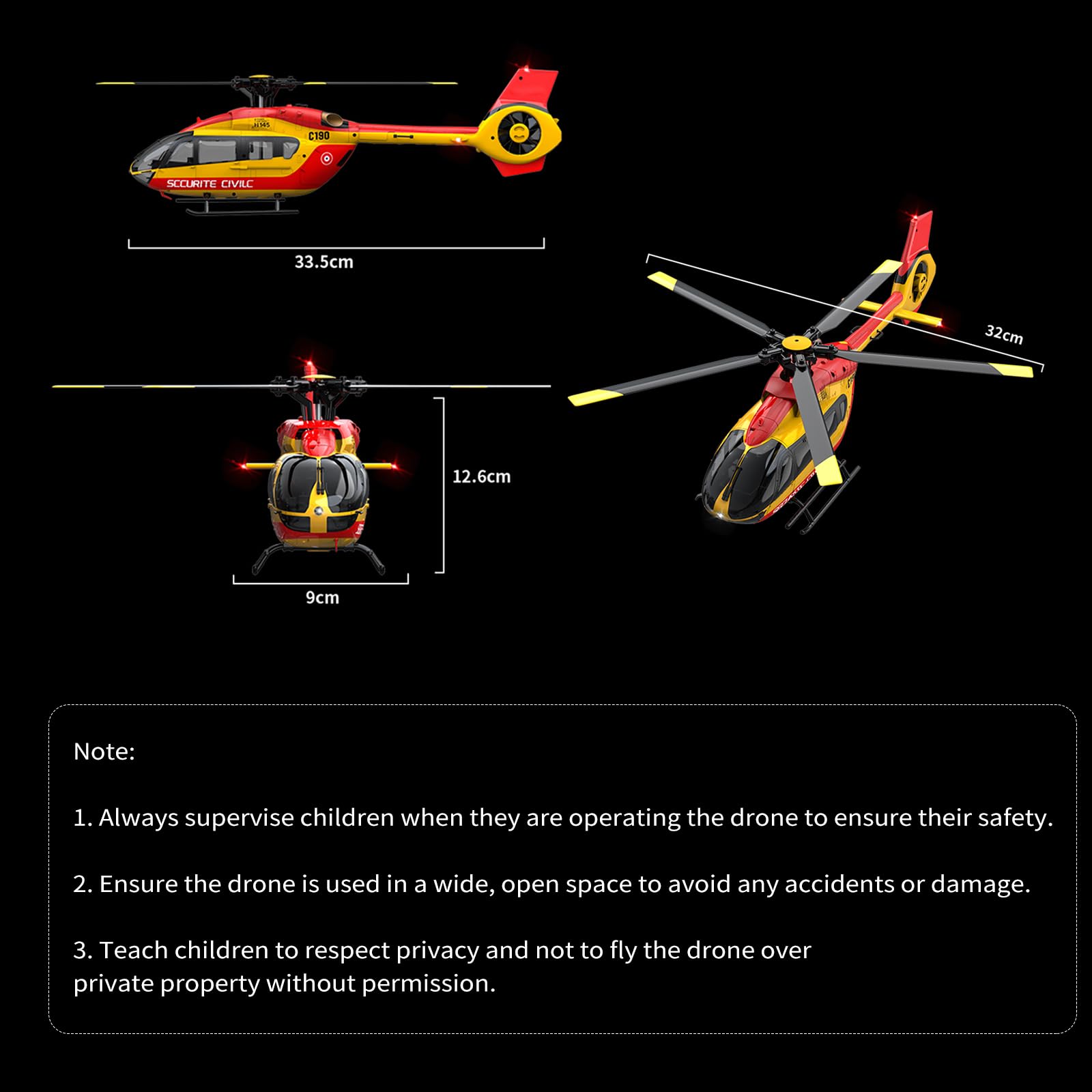 Helicóptero teledirigido, 2,4 GHz RC helicóptero con motor sin escobillas doble, 4 canales, posicionamiento de flujo óptico, estabilización de giroscopio de seis ejes
