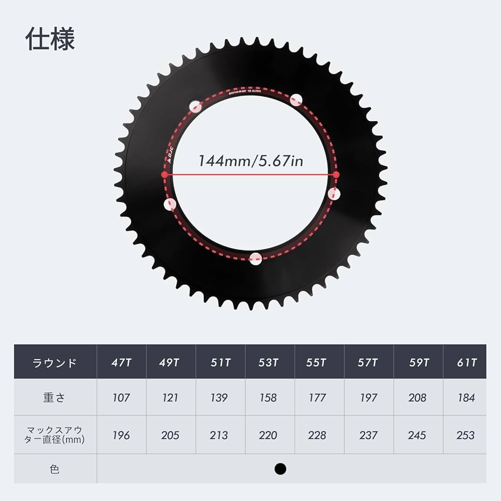 Amazon | DJC 144BCD ラウンドバイクチェーンリング固定ギアピスト