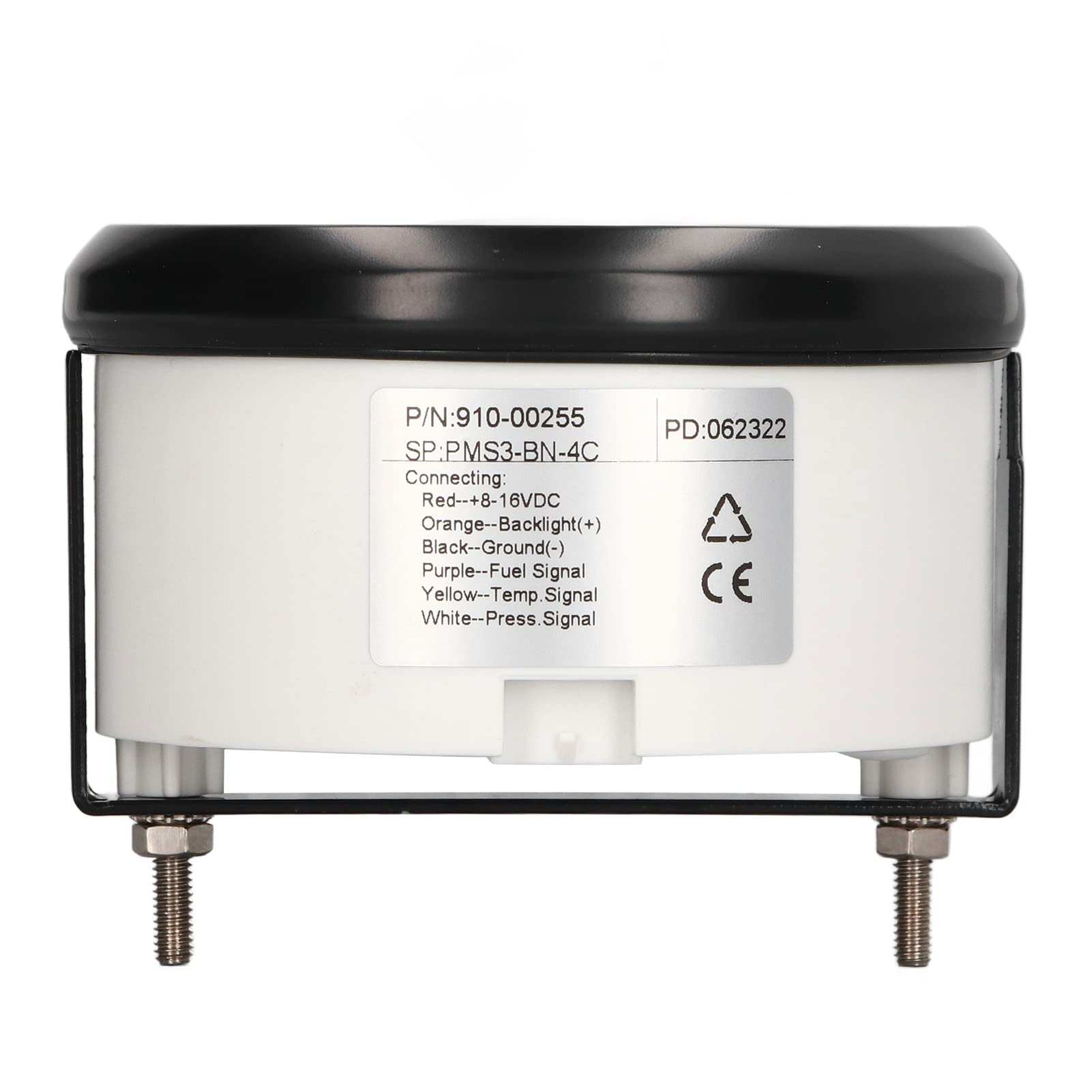 Kit de Jauge Multifonction, 85 Mm 4 en 1 Jauge Multifonction Niveau de Carburant Pression D'huile Température de L'eau Tension Compteur Type de Pointeur pour RV Yacht Ship