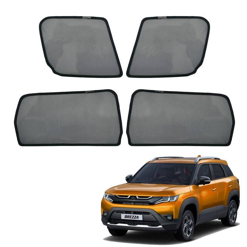 Image of Maruti Suzuki Brezza Magnetic Sun Shades /Curtains - Set of 4pcs (Row A /B) Suitable for Brezza 2022 Onwards