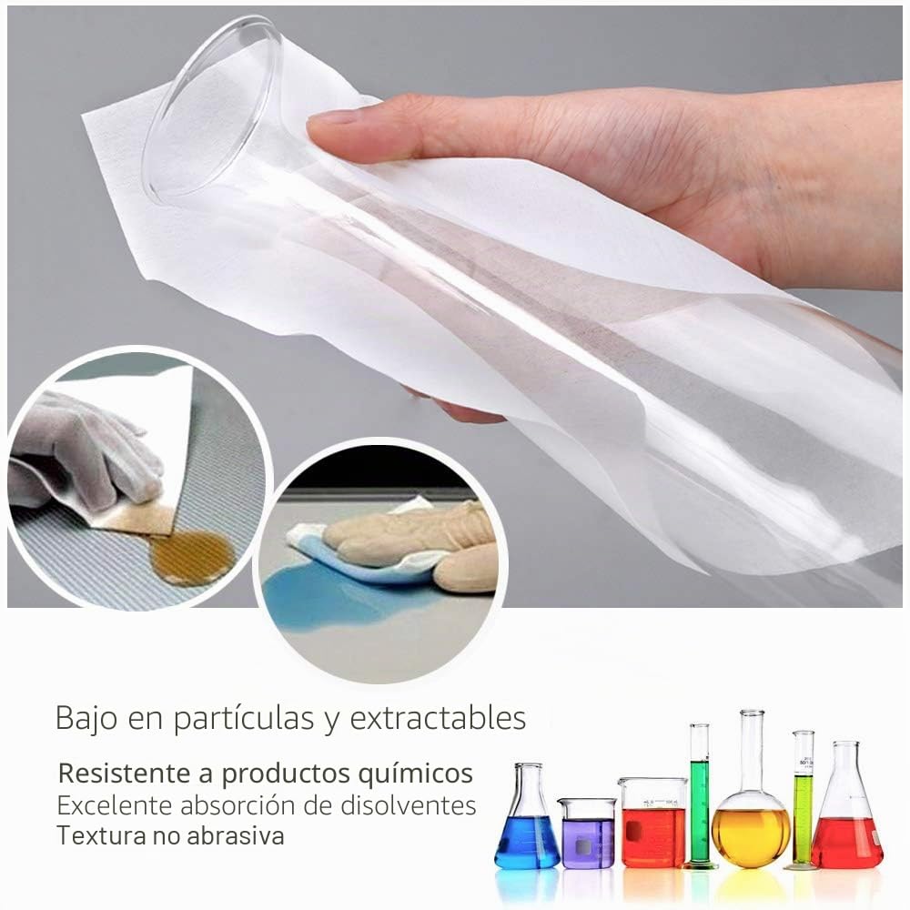 AAWipes Toallitas de limpieza desechables sin pelusas, mezcla de celulosa y poliéster, 6 x 6 pulgadas (grado B, 56 g/m²) – Bolsa de 300 toallitas secas de laboratorio de uso general sin polvo (CP05606