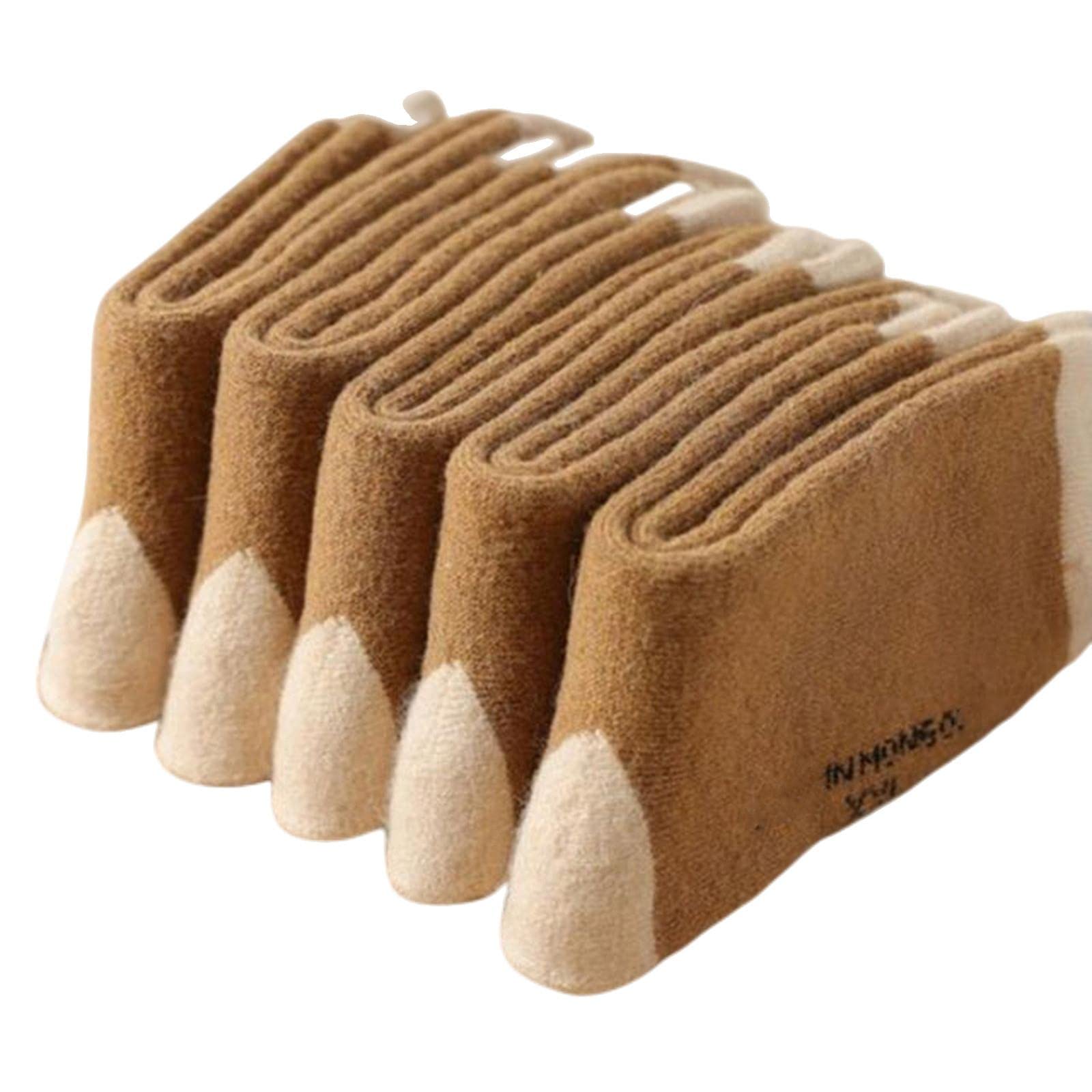 Calzini 5 Paia per Bambini Inverno Addensare Capelli Cammelli Terry Caldo all'Interno di Calze Set Bambini Calzini Caldi per Ragazzi Ragazze al Freddo