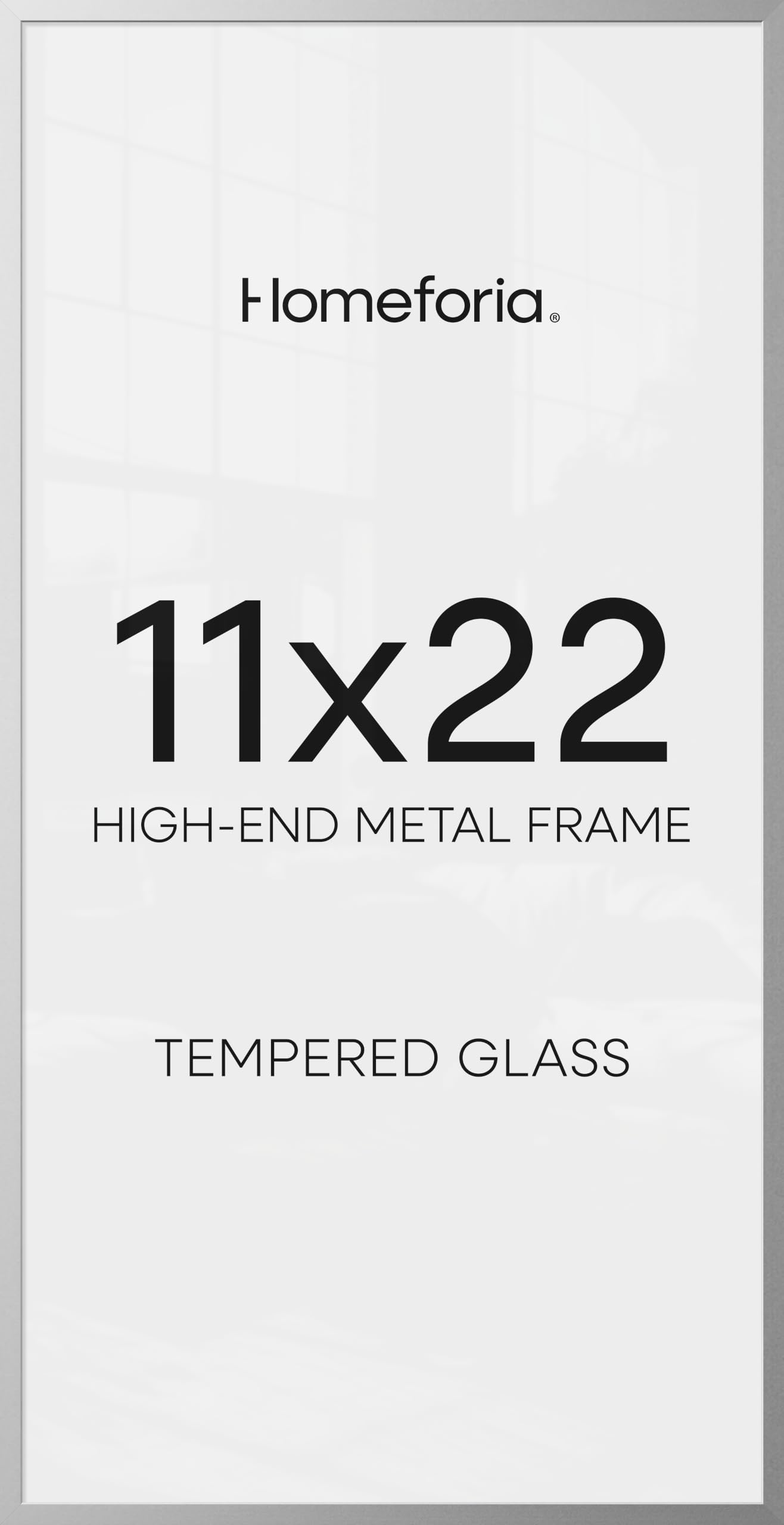 Homeforia 11x22 Silver Newspaper Picture Frame, High-End Metal, Glass