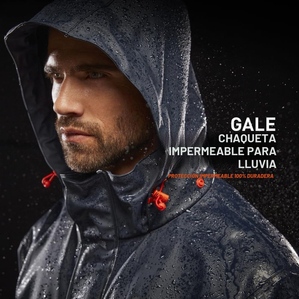 HELLY HANSEN Rain Jacket Chaqueta Impermeable Gale, Unisex, Azul Marino, L-Chest 42.5" (108cm)