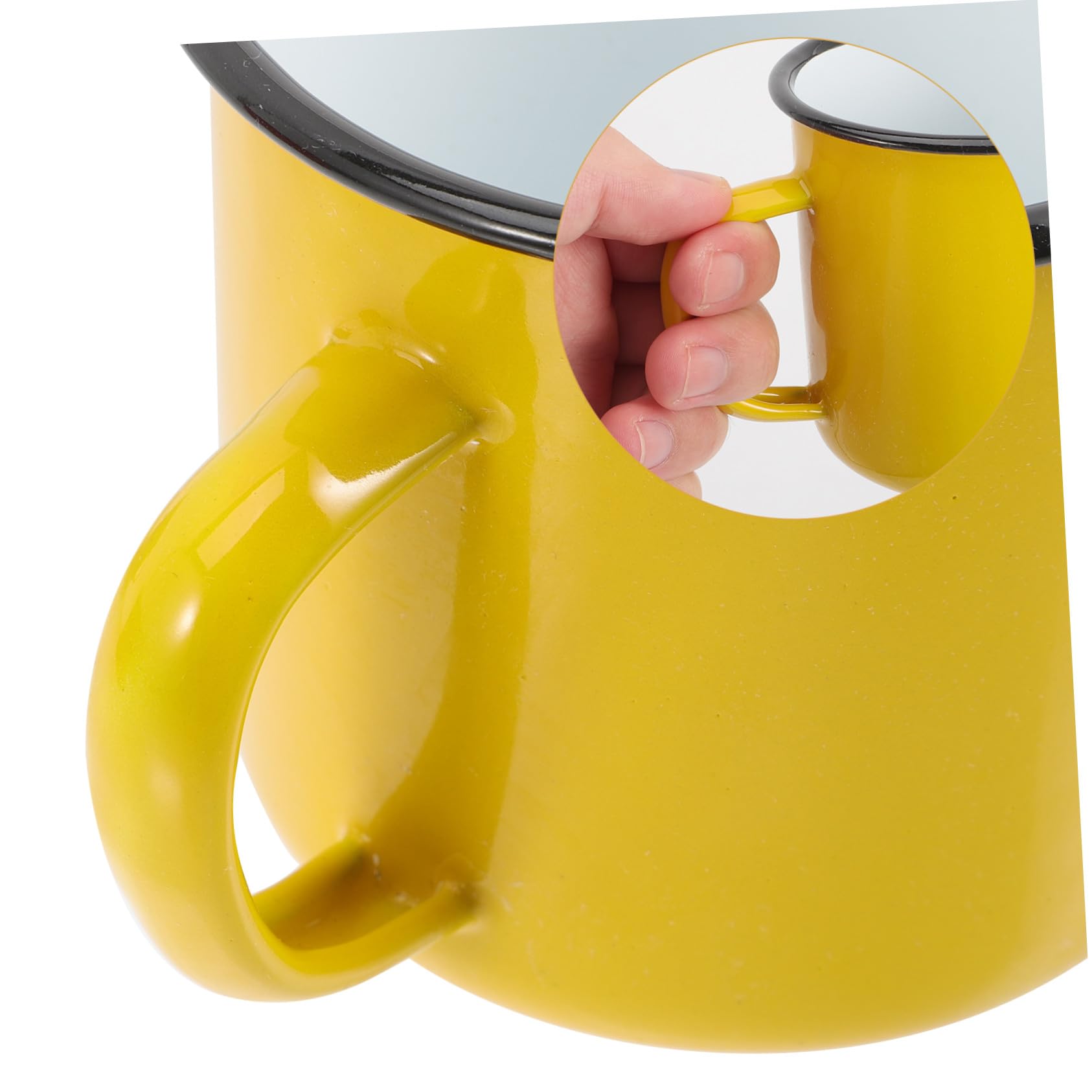 Uonlytech 4stücke Emaille Tasse Für Haushalt Extra Große Kaffeetasse Mit Henkel Kleine Milchtasse Für Hause Campingtasse Aus Emaille Wassertasse Für Büro Und Camping