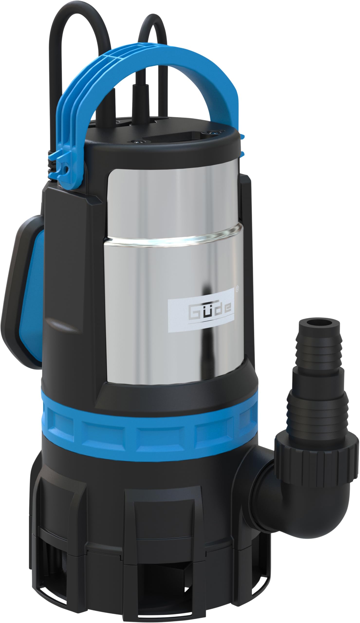 Güde 94600 Kombitauchpumpe GS 750.1 2in1 (750 W, 16.500l/h, max. Förderhöhe 9 m, max. Eintauchtiefe 7 m), Blau, Schwarz