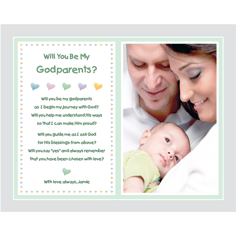Poetry Gifts Will You Be My Godparents, Godmother or Godfather, Custom 8x10 Inch Print Personalized with Photo and Name of Godchild