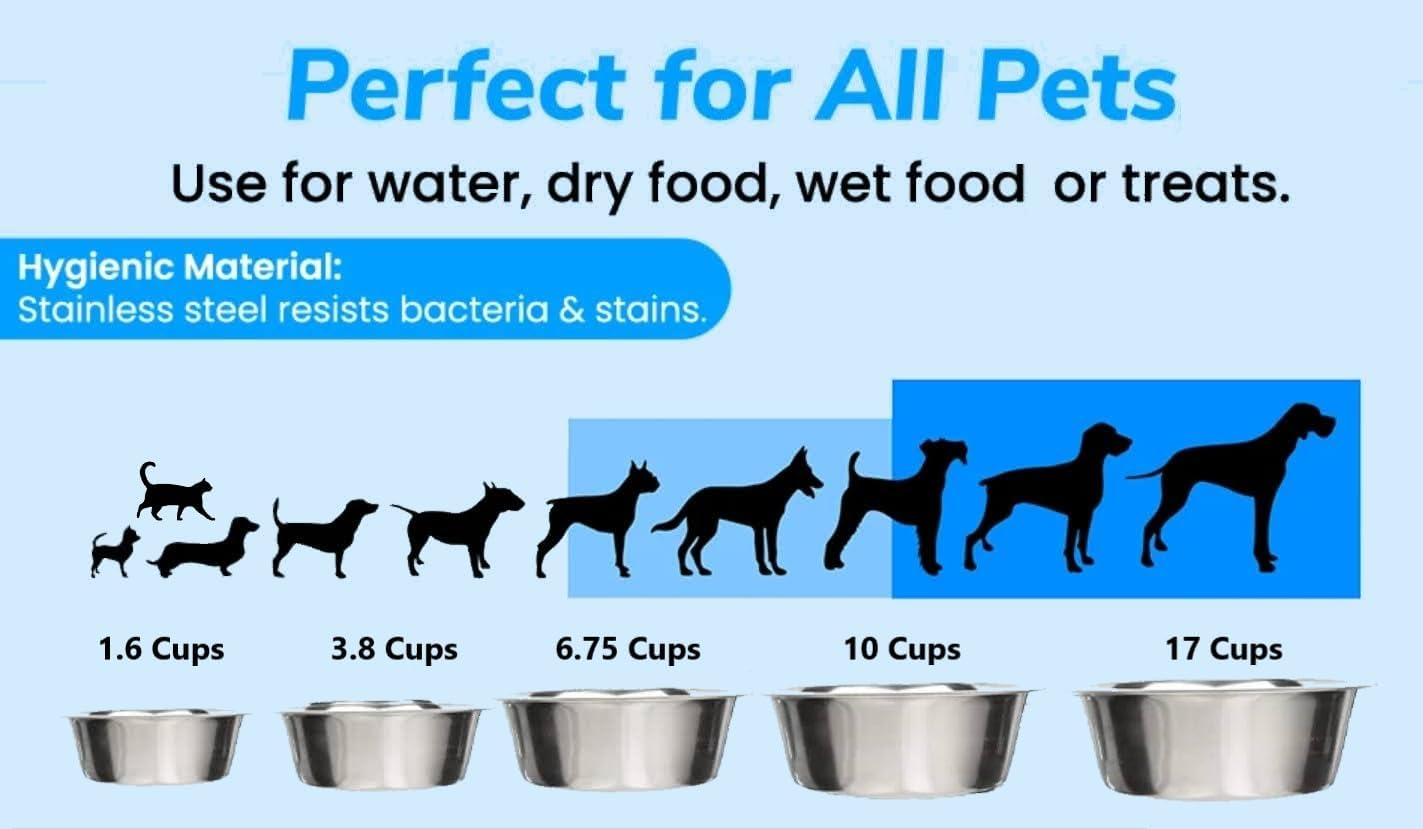 Dog Bowls (4 Pack - 3.8 Cup (.9 Liters))