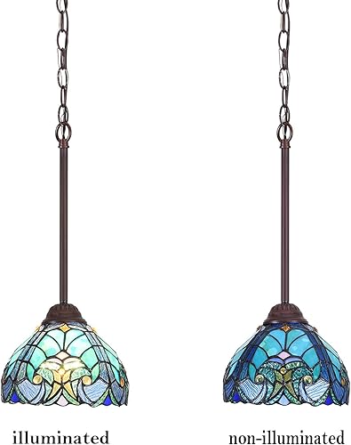 Miniatura 8 de Tiffany - Lámpara colgante para decoración de comedor, sala de estar, cocina, isla de estudio, pasillo