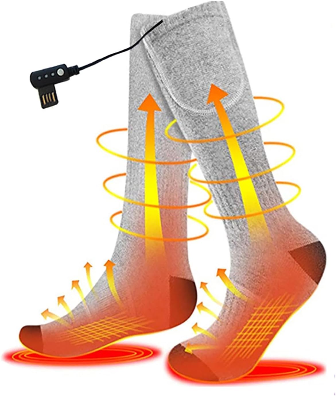 Heated Socks, 4000mAh battery Electric Heated Socks for Men Women, 3 Heat Settings Winter Warm Thermal Socks, Washable Heated Socks, Winter Cold feet Camping Hiking Riding Skiing Warm Socks ( Color :