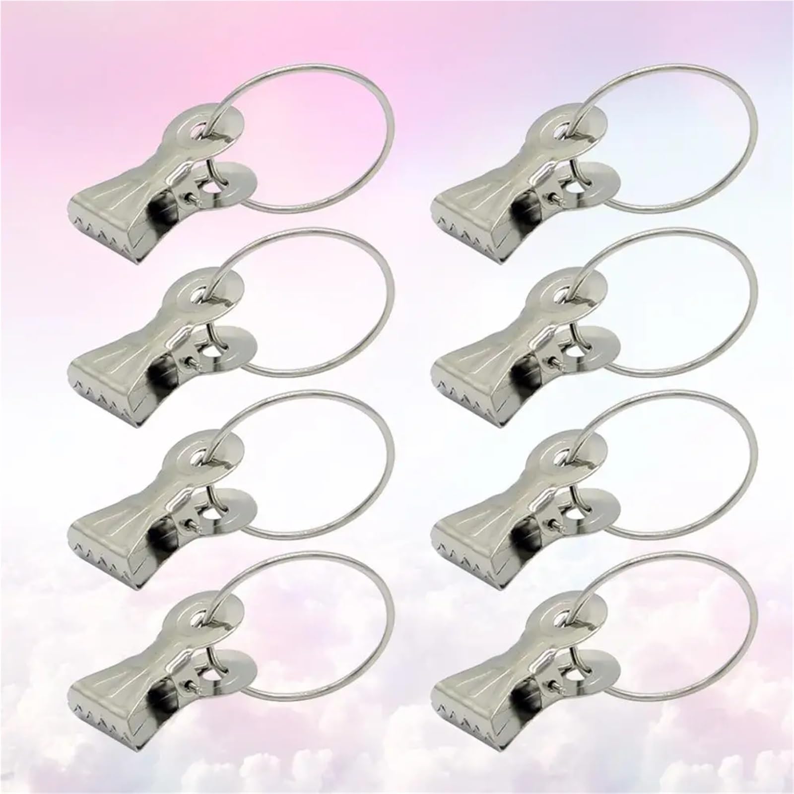 Vorhangringe, Vorhangringe mit Clips, 100 Stück, Edelstahl, robust, rostfrei, Gardinenaufhänger for Schlafzimmer, Badezimmer, Dekor