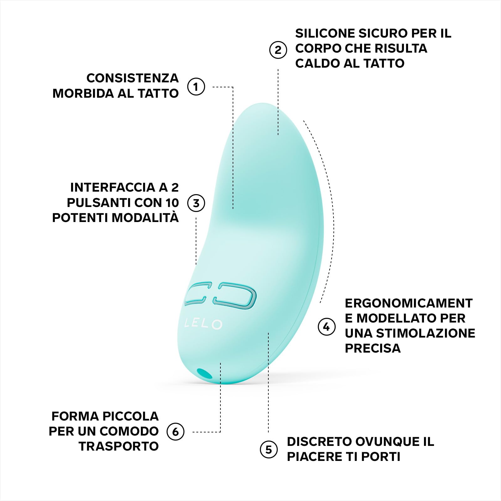 LELO LILY 3 Mini Vibratore per Donne Vibratore Donna Stimolatore Clitorideo Femminile Vibratori con 10 Modalità di Piacere e Design Impermeabile, Vibratoreper Donna Piccolo, Polar Verde
