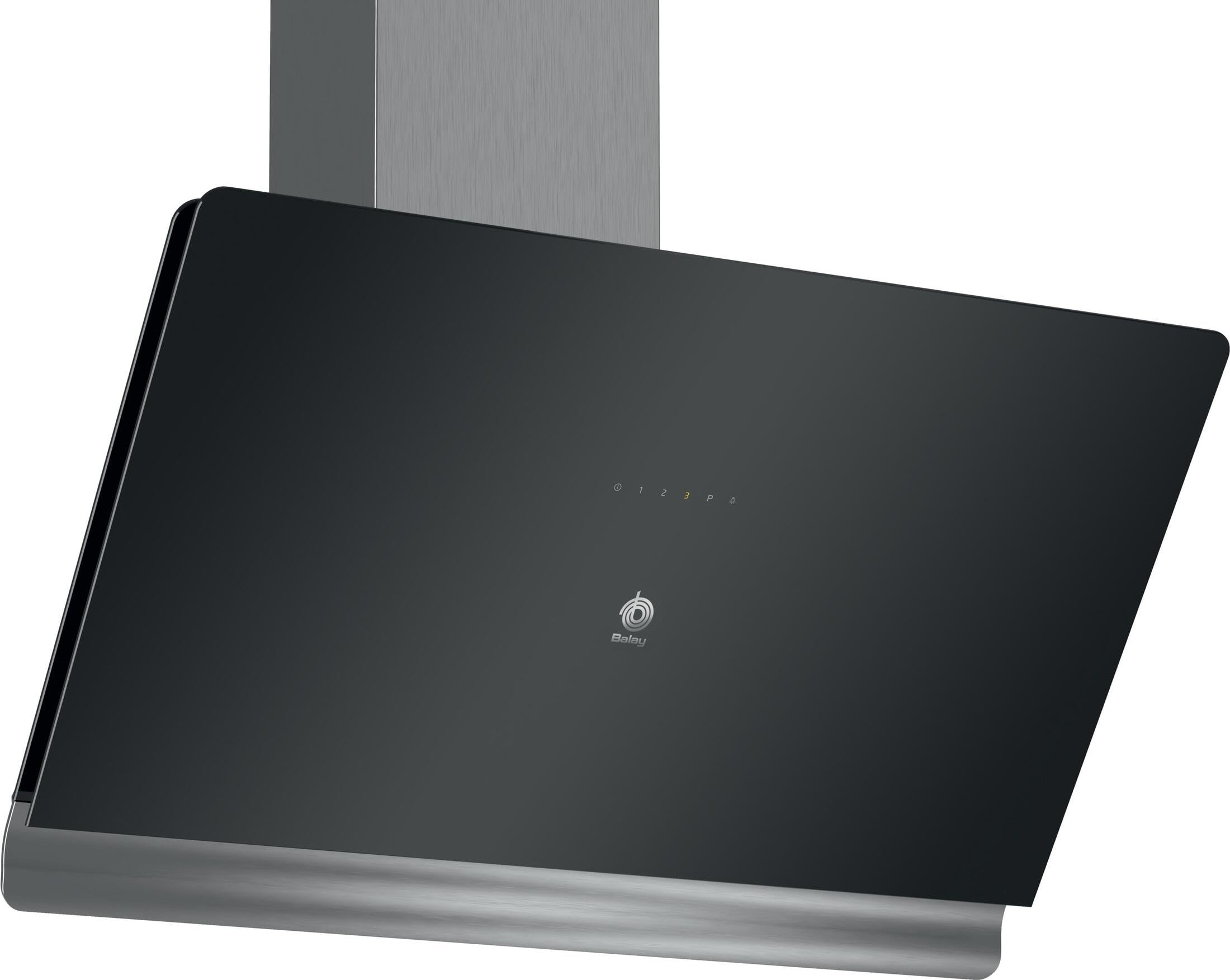 Balay Campana decorativa de pared inclinada, 90 cm, Control Táctil, Iluminación LED, Cristal Negro, 3BC598GN.