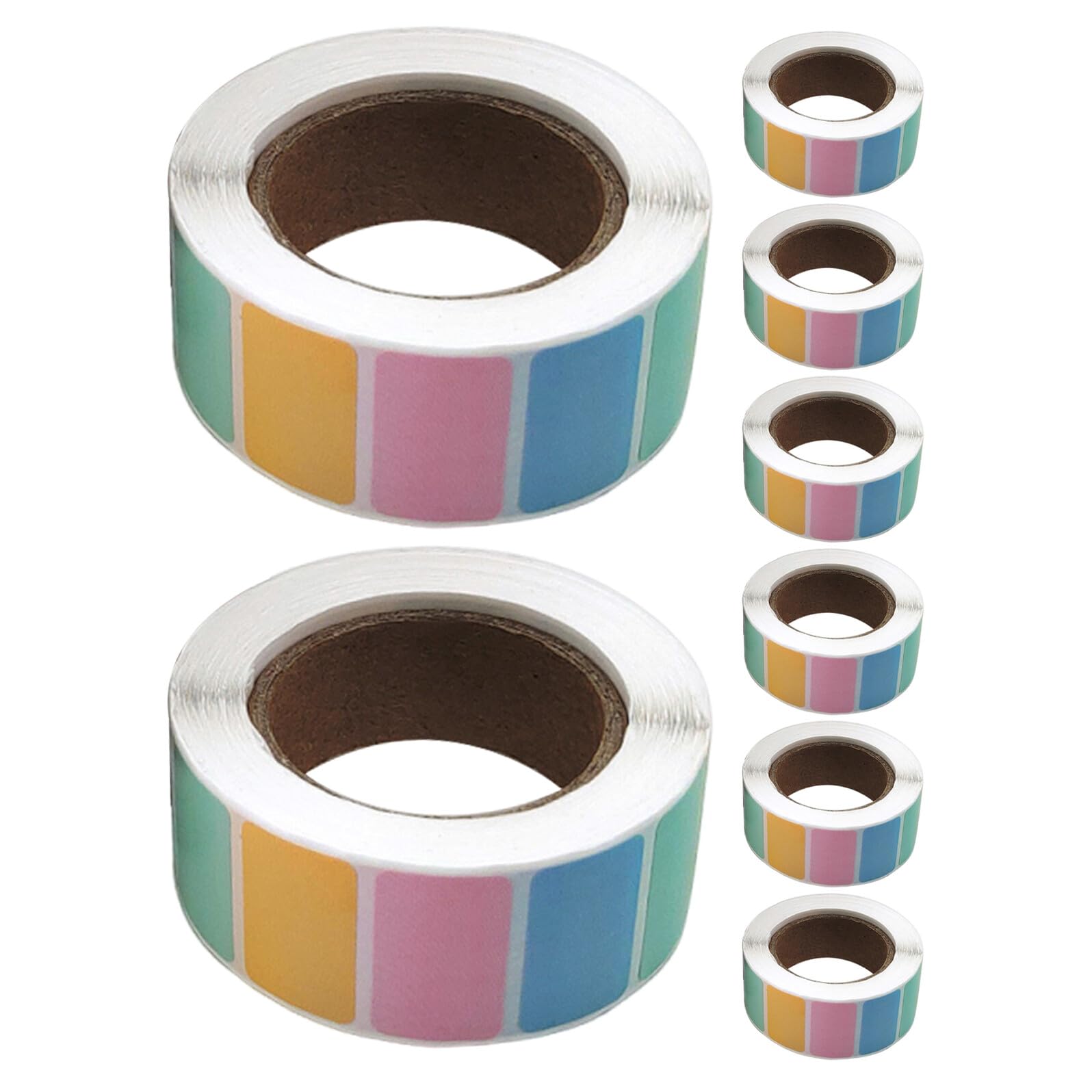 ifundom 8 Pezzi Etichette Adesive Rimovibili Rettangolari Colorate 1"x0,6" Codifica a Colori Scrivibili per Organizzazione Ufficio Scuola e Archiviazione File