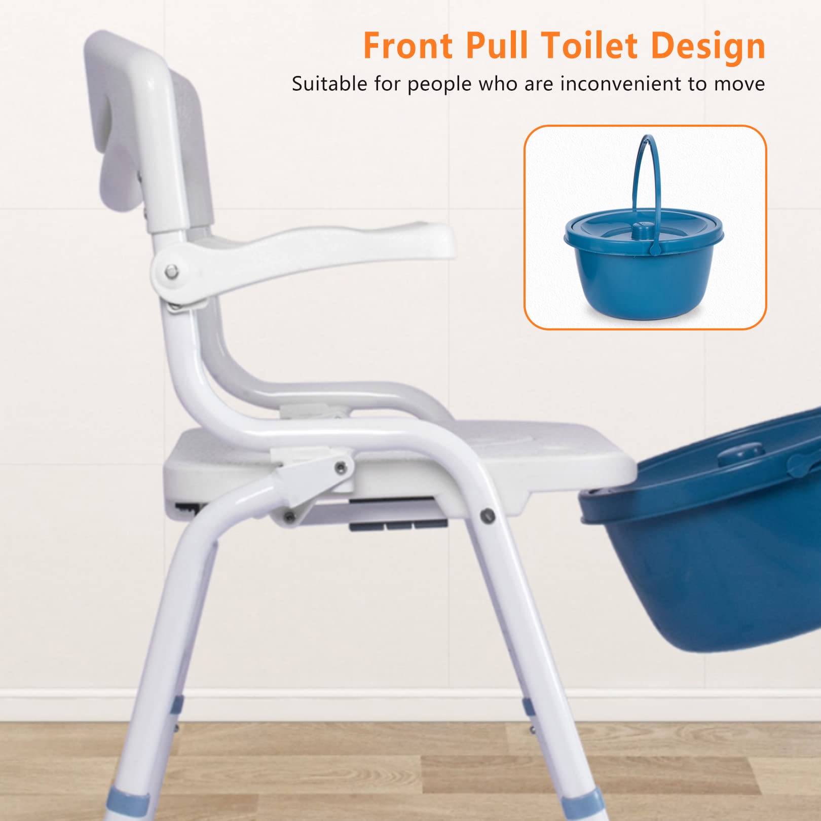 Sedia da Doccia per Doccia Interna, Panca da Doccia per Anziani E Disabili, Sedia da Bagno per Doccia Resistente con Braccioli E Schienale, Sedia Comoda per WC(D