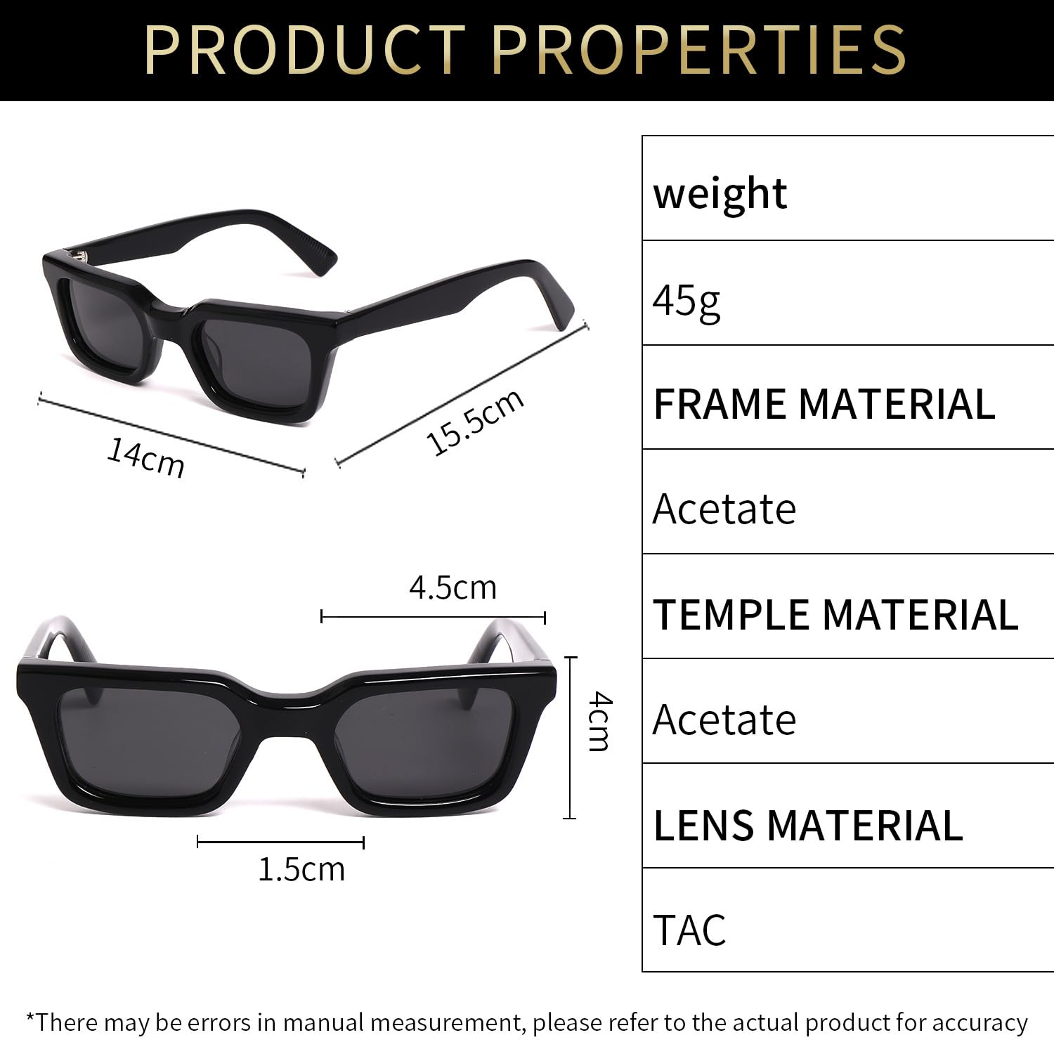 Occhiali da sole retrò alla moda con montatura spessa in acetato, vintage, protezione UV400 per uomo e donna