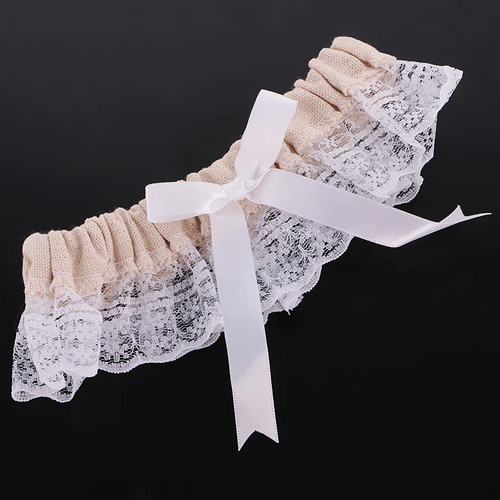 CLUB BOLLYWOOD®Wedding Bridal Elastic Burlap Lace Flower Leg Garter with Bow Thigh Ring|Clothing, Shoes & Accessories | Wedding & Formal Occasion |1 Piece Garter-image-42