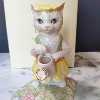 大きなサイズ レノックス ジュエリー 猫 陶器 置物 キャット 24K フラワー Amazon.co.jp: 大きなサイズ レノックス ジュエリー 猫 陶器