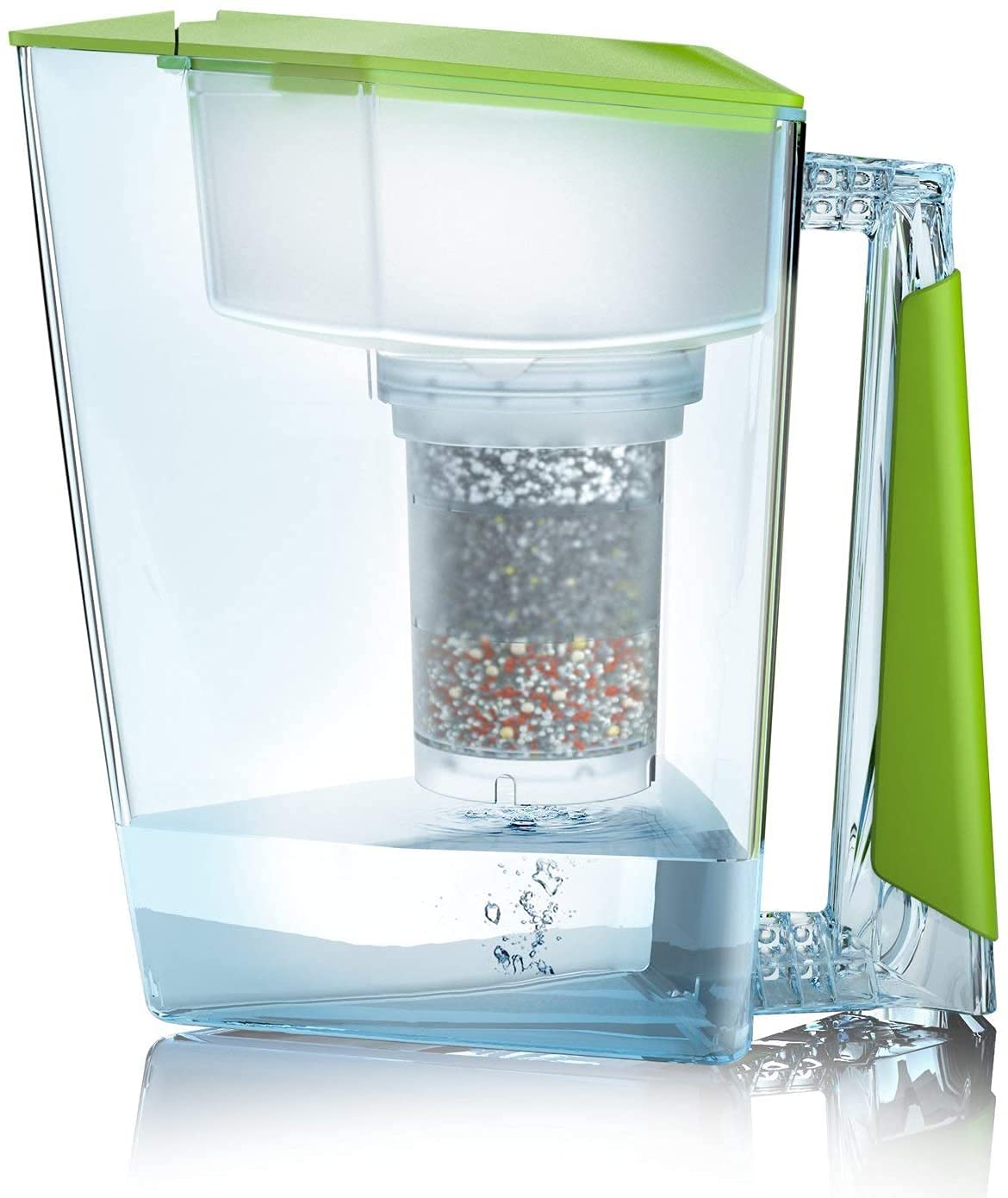 Filtre à eau potable avec carafe verte et cartouche filtrante 3 mois