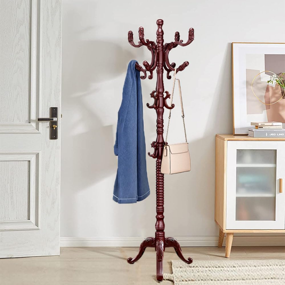 Porte-manteau en bois pour entrée étroite, montage facile en minutes