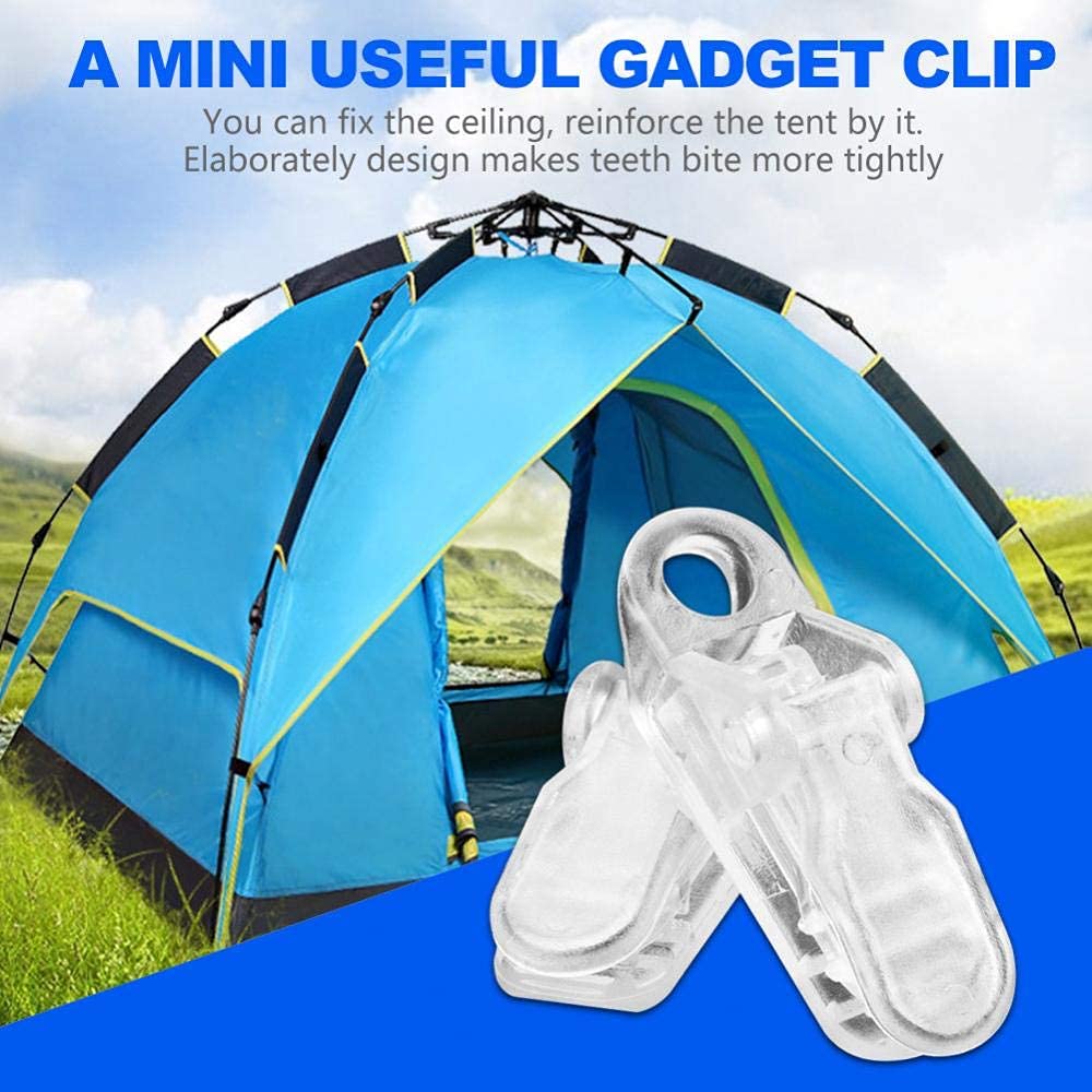 20 PCS/Pack Carpas Clip Carpa de plástico Abrazadera Carpa de mandíbula Broches Toldo Cuerda de Viento Abrazadera para Acampar al Aire