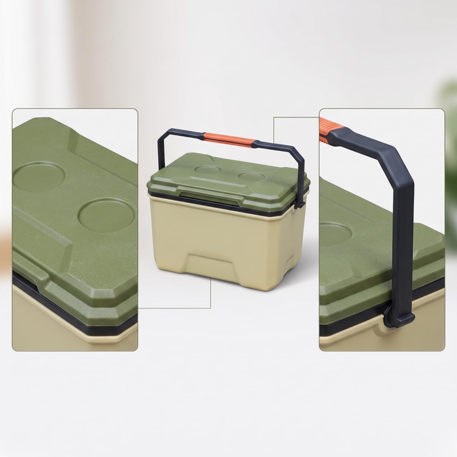 Kühlbox mit Tragegriff tragbar Isolierbox mit Becherhaltern isoliert Kühlbox Deckel für Wohnmobilbesitzer, Outdoor-Begeisterte, Camping, Picknick