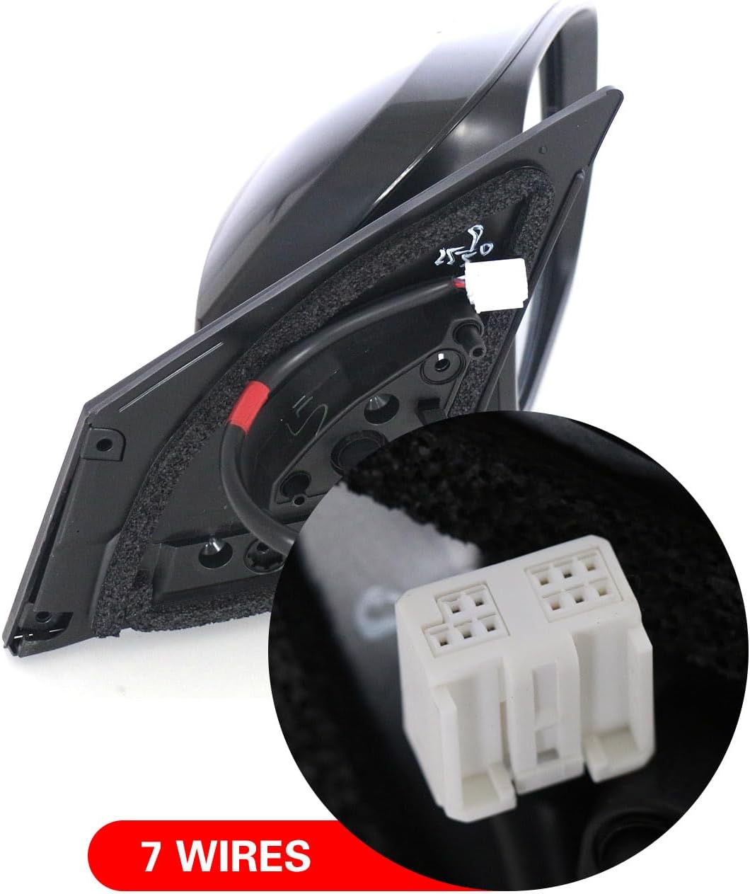 Marretoo for TOYOTA RAV4 Mirror replacement Right Passenger for 2016 2017 2018 Rav4 USA BUILT Accessories 7 pins Power | Heated | Blind spot glass Turn Signal RH TO1320346 879400R220C0