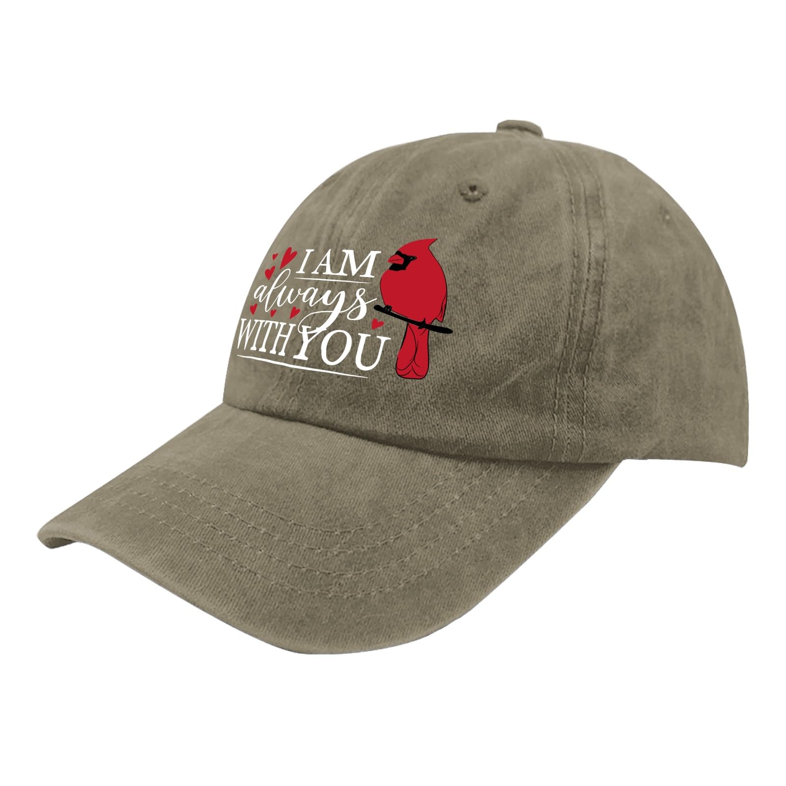 Karclau I Am Always with You Caps Camp Hat Pigment Khaki Hiking Hat Women Gifts for Men Running Caps