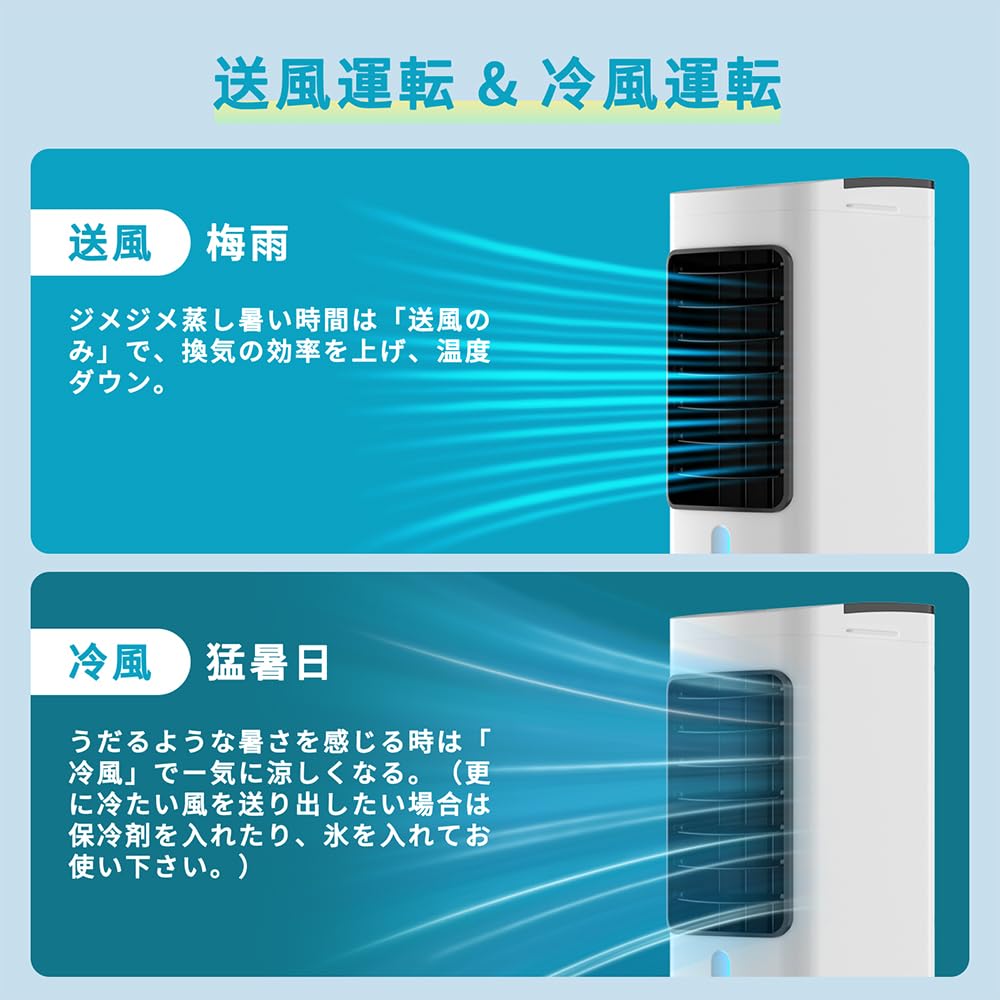 Amazon | 冷風機 冷風扇 【6L大容量＆3段階風量切替】冷風扇風機 強力