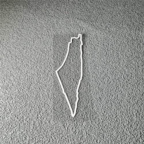 Image of Car Styling Vinyl Decals Palestine Palestinian Map Outline Silhouett Tape Auto Door Body Window Stickers 2PCS (White, 100x35mm)