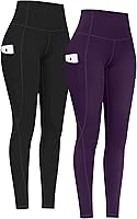 Vista 24 de PHISOCKAT Paquete de 2 pantalones de yoga de cintura alta con bolsillos, leggings de control de abdomen, leggings de yoga elásticos en 4 direcciones