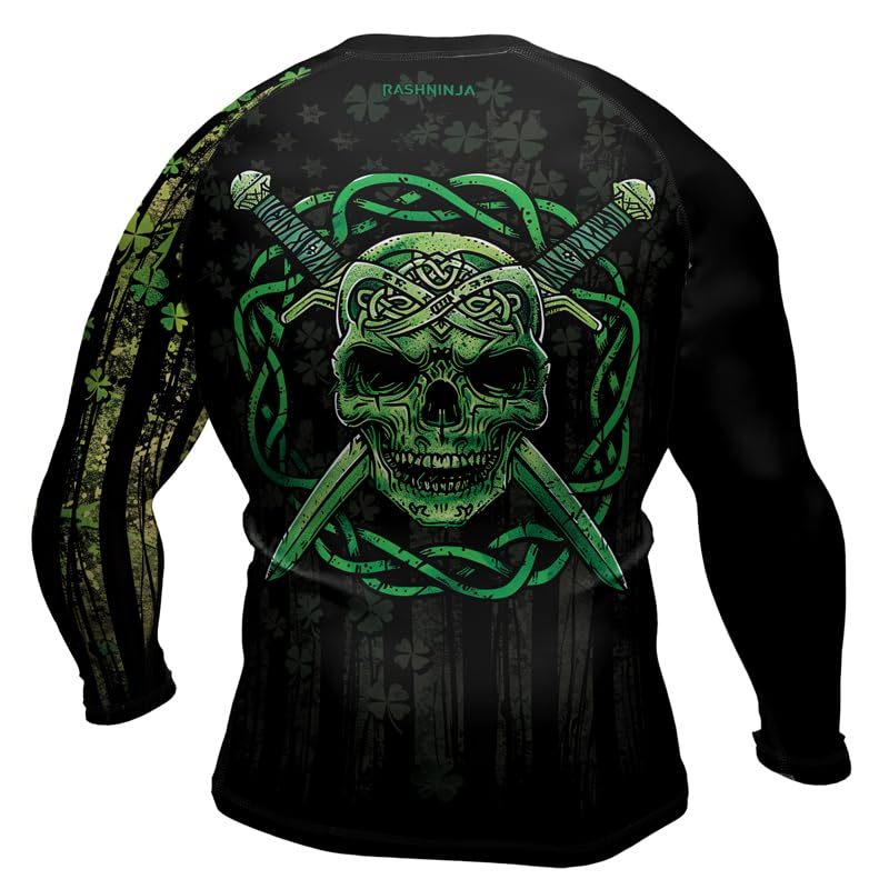 St Patrick's Day BJJ Rash Guard for Men - Long Sleeve Workout Compression Shirts MMA Jiu Jitsu Grappling3