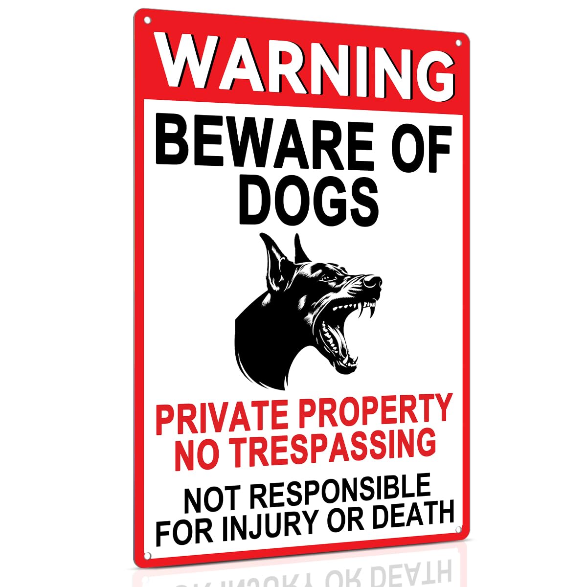 Vintage Metal Tin Sign Beware Of Dog S For Fence - 8x12 Inch Aluminum Warning Custom Private Property Signs Outdoor
