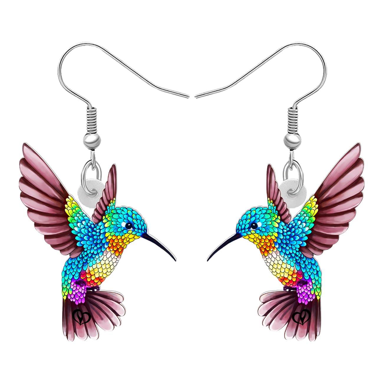 DALANE Acrylic Cute Hummingbird Earrings Dangle Drop Anime Birds Animals Jewelry for Women Girls Kids Gifts Decor Charms (Multi)
